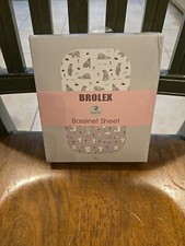 Brolex Stretch Fitted Bassinet Sheet 2 Pack Bears / Owl Print NIB