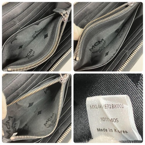 MCM Visetos Bi-fold Long Wallet Black Monogram Auth w/ Dust Bag, Guarantee Card - Picture 11 of 13