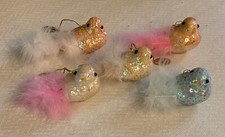 5 Retired Katherine  s Collection Easter Spring Sequin Bird Ornaments NOS