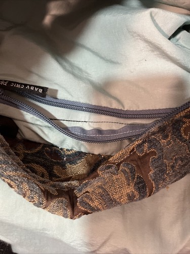 Petunia Pickle Bottom Boxy Backpack Diaper Bag Damask Chenille Blue Brown Damask - Picture 15 of 15