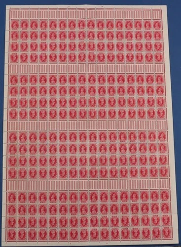 INDIA 1937-40 KGVI 1a FULL sheet of 256 tete-beche booklet panes. MNH **