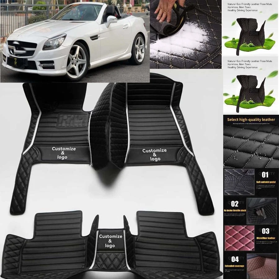 For Mercedes Benz SLK Car Floor Mats Carpets Cargo Liners Custom All Weather Foto 3 de 4