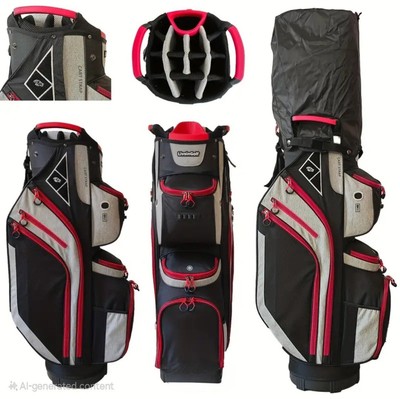 14-Way Golf Cart Bag With Cooler & Shoe Pocket, Rain Hood & Putter