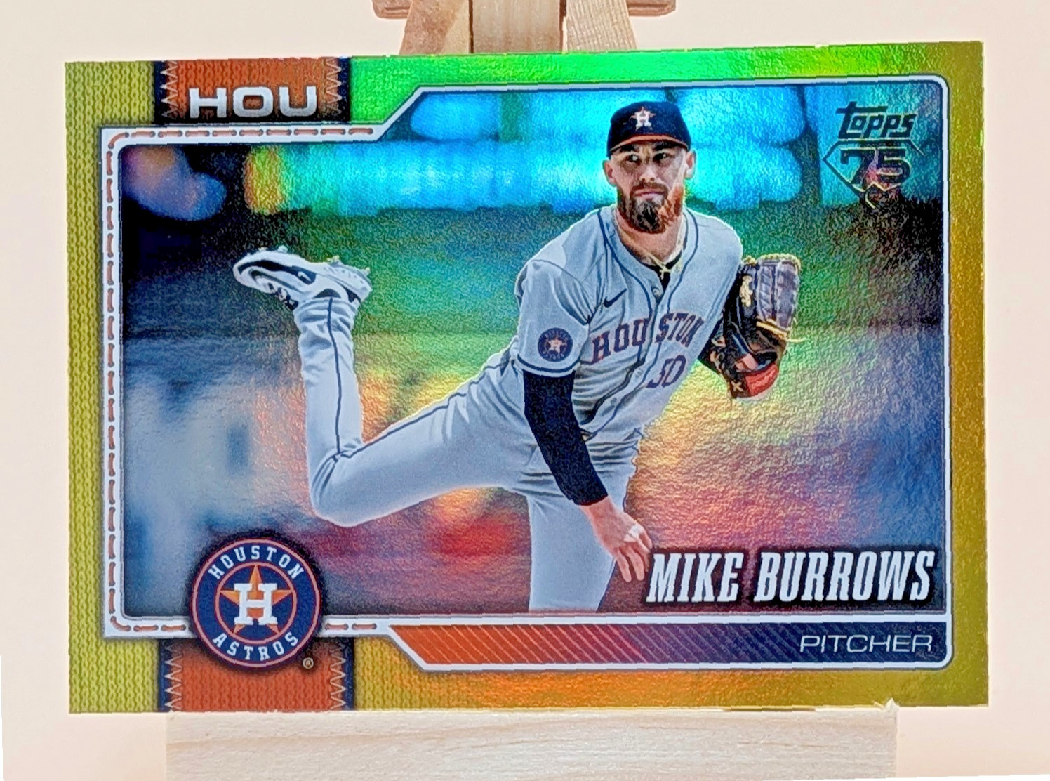 Mike Burrows 2026 Topps Series 2 #413 Yellow Rainbow Foil /399 Houston Astros