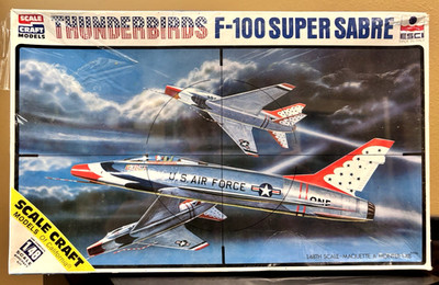 ESCI Scale Craft 1:48 Thunderbirds F-100 Super Sabre Model Kit - Sealed - NIB
