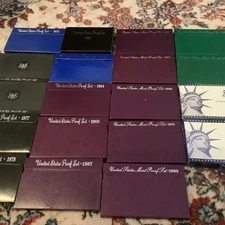 (19) US Mint Proof Us Coin Sets 1971 1973 1974 1977-78 1982-91 1993 1995 1998-00