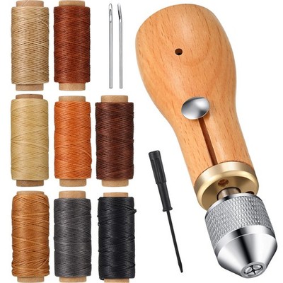 12 Pcs Leather Sewing Awl Kit Hand Stitcher Including Handheld Sewing Repair ...