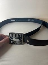 Ford Logo Built Tough Belt Buckle With Black VERA PELLE Leather XXL 43 - 45 Inch