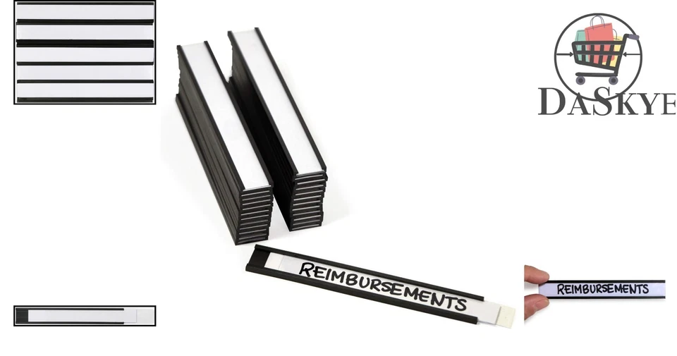 Portaetiquetas Magnéticas Duraderas 0.5" x 4" Canal C - Paquete de 25 para Racks Metálicos Foto 2 de 4