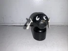 Vintage Fisher Price Little People Play Family Black Wooden Dog White Ears
