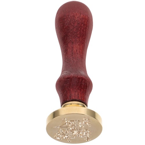 CRASPIRE Timbro Sigillo di Cera di Lupo Timbro di Cera di Montagna 30mm/1.18inch Timbro di Sigillo Testa in Ottone Rimovibile con Manico in Legno per