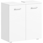 kleankin Bathroom Pedestal Under Sink Cabinet with Storage Shelf Double Door