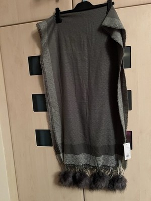Dorothy Perkins grau Muster Schal mit Bommeln.  Neu mit Etikett