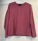 Vintage Denim & Co Cotton Stretch Mauve Pink Crew Neck Long Sleeve Top Large