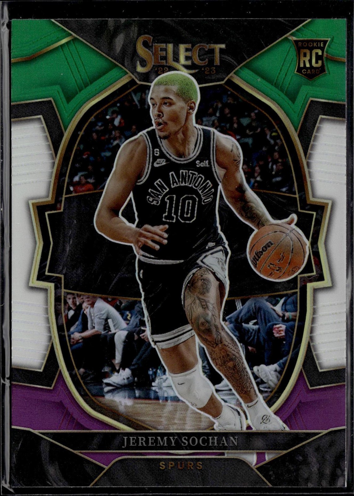 2022-23 Panini Select #86 Jeremy Sochan Green White Purple Prizms
