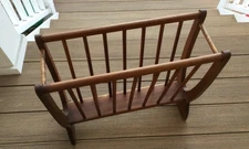 Mid-Century Retro Magazine Rack newspaper holder Wood - Arthur Umanoff?  NICE!!!