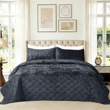 California King Velvet Comforter Set 106x118 California King-106x118 Blue Gray