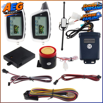 Motorrad-Alarmsystem 2-Wege LCD-Pager mit Schocksensor Mikrowellensensor 12V