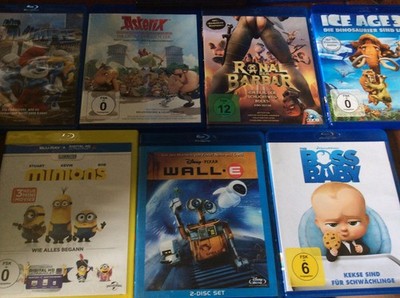 Animation Trickfilme [7 BLU RAY] WALL E Boss Baby Asterix Minions Ice Age 3