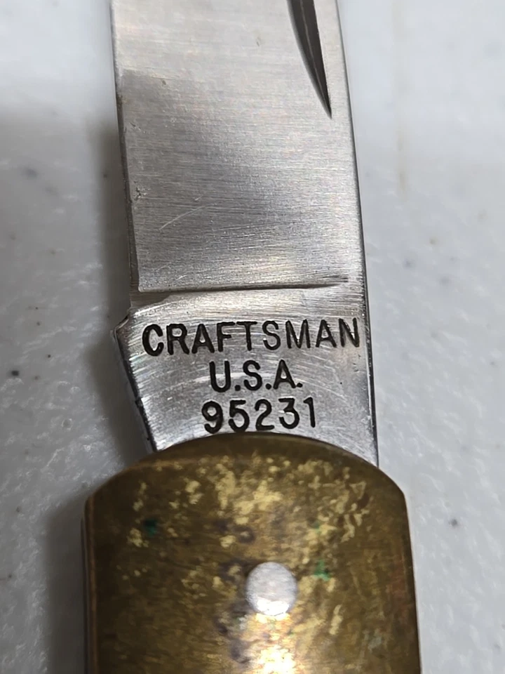 VINTAGE CRAFTSMAN 95231 POCKET KNIFE SINGLE BLADE LOCKBACK  Texas Ranger Sheath - Image 3 of 4