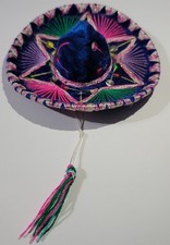 Vintage Mini Sombrero Multi Color Sequin Sombrero, Free Shipping, D991