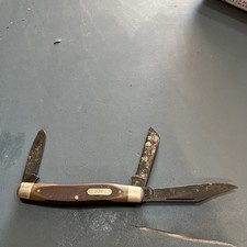 Vintage SCHRADE USA 80T OLD TIMER 3 Blade POCKET KNIFE Sawcut DELRIN HANDLE USA