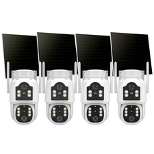 1-4PCS Hiseeu 4MP 4MP 2.4G/5G Wifi Pan-Tilt Zoom Solar Battery Security Camera