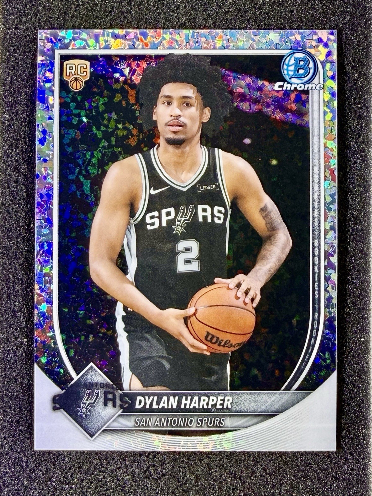 DYLAN HARPER 2025-26 Bowman Chrome Mini Diamond Refractor SP BCV-2 Spurs RC