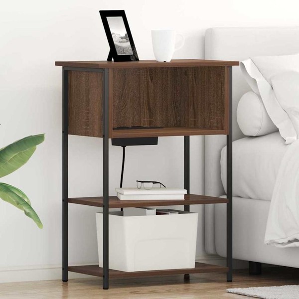 Nachttisch Braun Eichen-Optik 55 X 31 X 76 Cm Holzwerkstoff-image