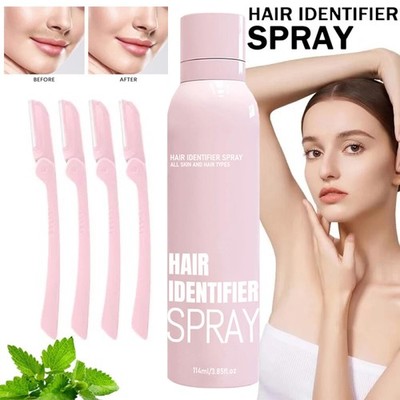 Hair Identifier Spray for Face Shaving Skin Dermaplaning Hair Beard Removal Pink