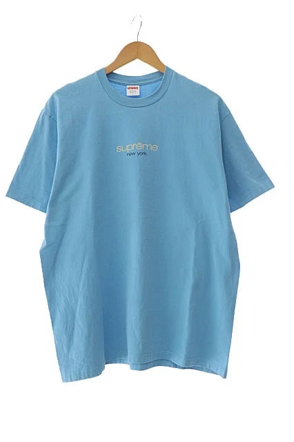 Supreme 22SS Classic Logo Tee Classic Logo Print T shirt manches courtes L bleu B