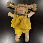 Vtg Cabbage Patch Kid Doll Blonde Blue Eyes Braided Pigtails 1978 1982 Nice