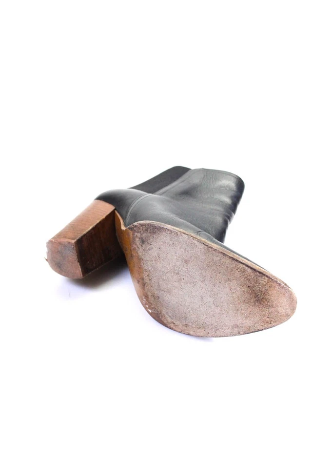 Botines Vince Mujer Tacón Alto Punta Punta Cuero Negro Talla 6M Foto 4 de 4