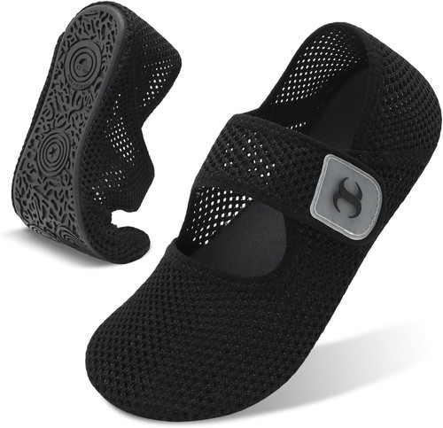 Water Shoes for Women Men Barefoot Beach 9-10 Women/7.5-8.5 Men, Meshblack