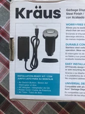 Kraus KWDA-100 Garbage Disposal Air Switch Kit - Stainless Steel New In Box