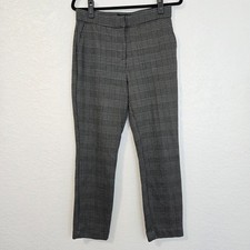 Banana Republic 6 Plaid Straight Leg Career Pants Womens Gray Dark Acedemia