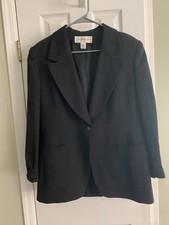 Jones New York VNT 90s Pure Wool Grey Skirt Suit 2pc Set Career.