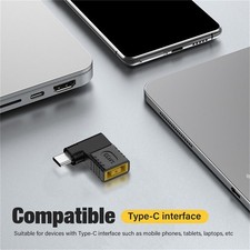 90 Degree 65W USB Type C To DC For Lenovo Power Charger Adapter Square Converter