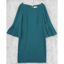 Eliza J Dress Womens 12 Bell Sleeves Shift Career Classic Office Lined Back Zip