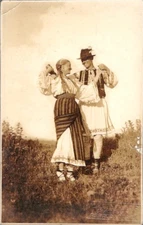 RPPC Romanian Couple Dancing Natives 1910s Real Photo