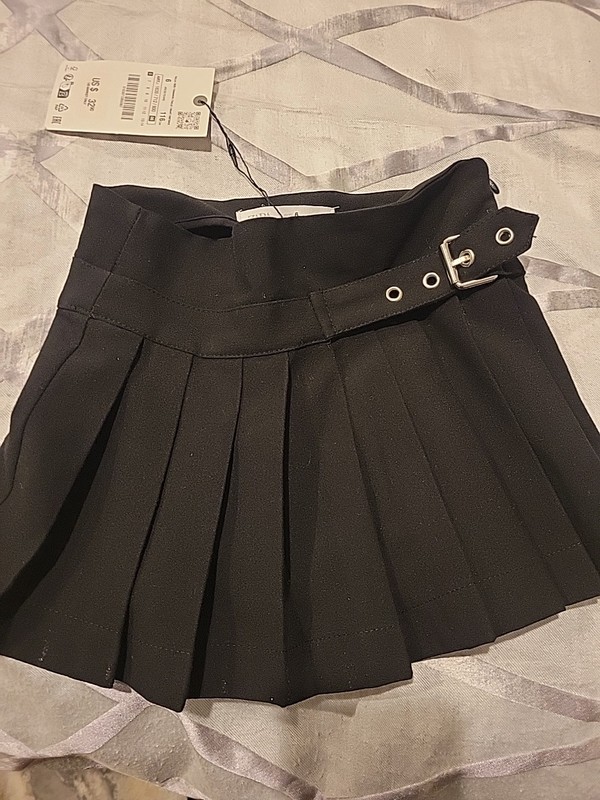 New Zara Black Skirt With Pleats Girls Size 6