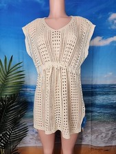 Nwt Cupshe Women's Beige Swimsuit Cover Up Tunic Size Small Crochet