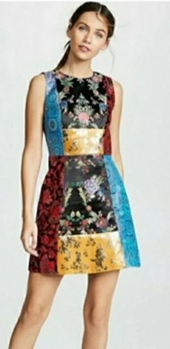 Alice + Olivia Malin Patchwork Dress Size 2. Retail- $550