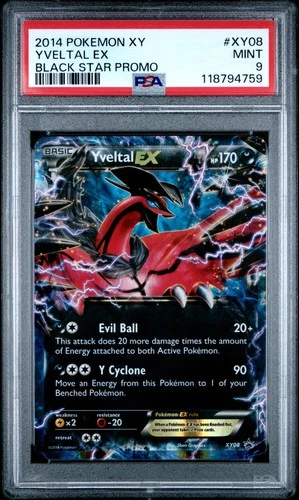 2014 POKEMON XY BLACK STAR PROMO #XY08 YVELTAL EX PSA 9