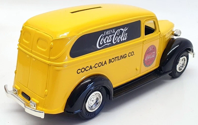 ERTL 18cm Long Model Car B901 - Coke Brand Metal Bank Car - Yellow - Image 2 of 4