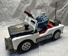Vintage Daiya Japan Tin Toy Battery Operated Highway Patrol Jeep S/R*