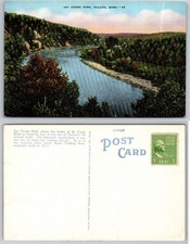Jay Cooke Park Duluth MN St. Louis River Linen Postcard John Jacob Astor Post