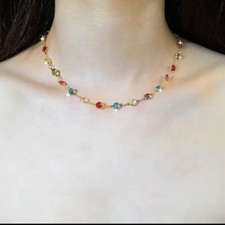 Luxury Shiny Multiple Random Colors Zircon Choker Necklac