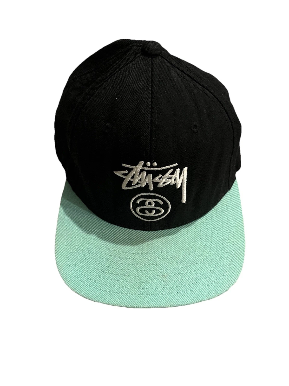 Casquette de démarrage vintage Stussy chapeau snapback laine bleu Tiffany année 2000 grunge suprême