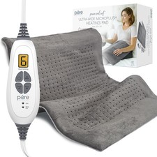Pure Enrichment PureRelief Ultra-Wide Microplush Heating Pad 20" x 24", Gray
